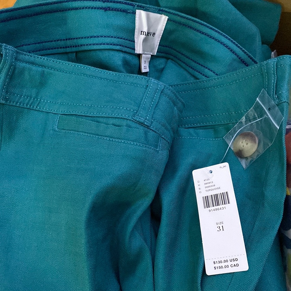 Anthropologie The Ettie High-Rise Crop Wide-Leg Pants by Maeve Linen Edition 31 - Picture 4 of 4